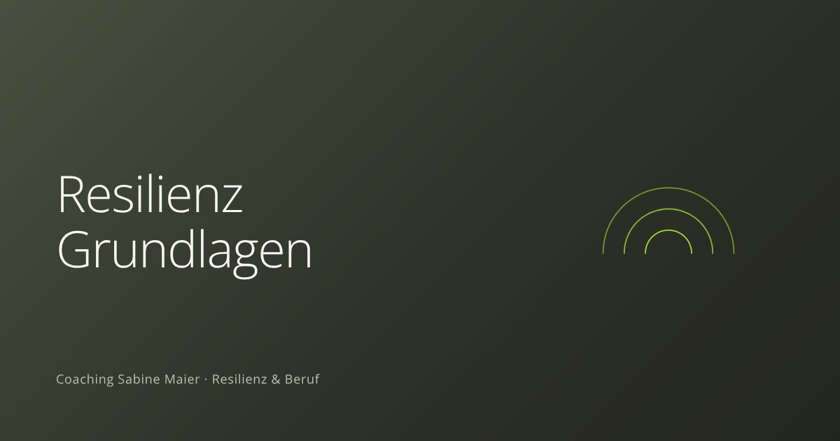 Drei feine hellgrüne Bögen liegen wie ein tragendes Fundament ineinander auf dunklem Olivgrund. Beitragsbild zum Thema Resilienz, Kategorie Resilienz Grundlagen.