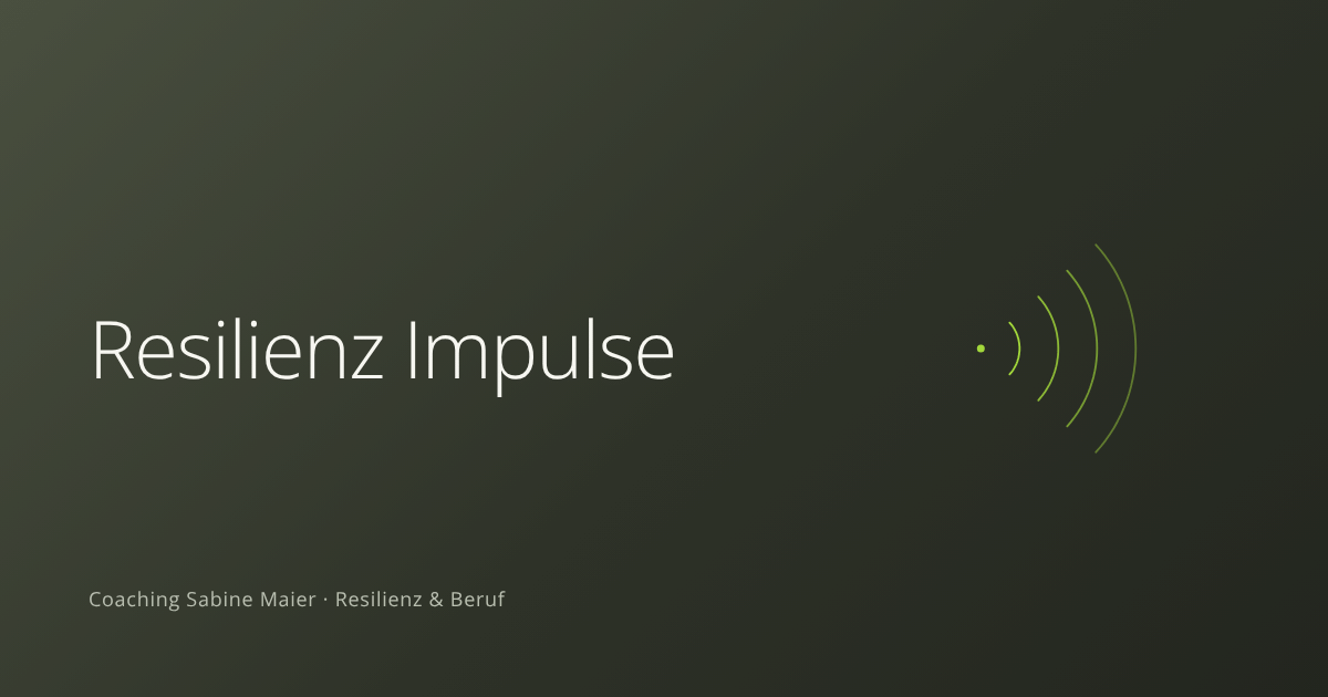 Von einem hellgrünen Punkt gehen feine Bögen nach rechts aus und breiten sich wie ein Impuls aus auf dunklem Olivgrund. Beitragsbild zum Thema Sprache und Erleben, Kategorie Resilienz Impulse.